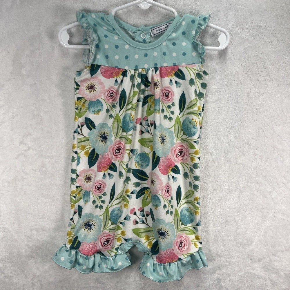 Little Millie Floral Romper Baby Girl 12m Ruffle‎ Garden Summer Beach Spring